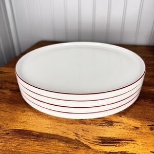 4 RARE Vintage Melitta Friesland Germany Dinner Plates Life 5112 Red Edition MCM